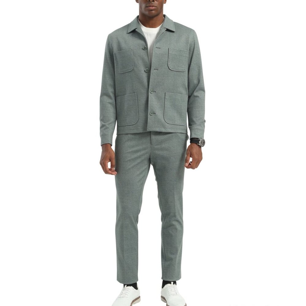 Slate Green 2 Piece Men's Casual Slim Fit Suit